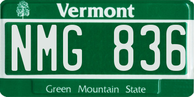 VT license plate NMG836