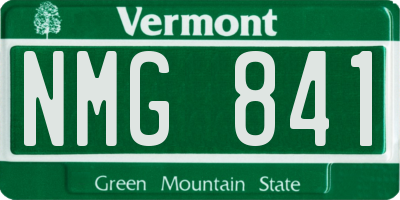 VT license plate NMG841