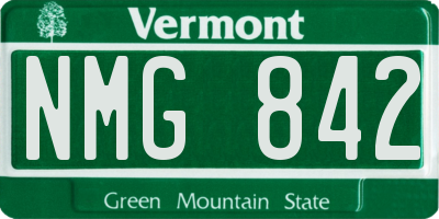 VT license plate NMG842