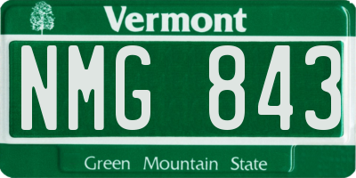 VT license plate NMG843