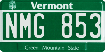 VT license plate NMG853