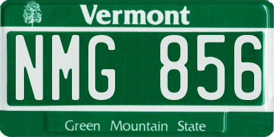 VT license plate NMG856