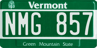 VT license plate NMG857