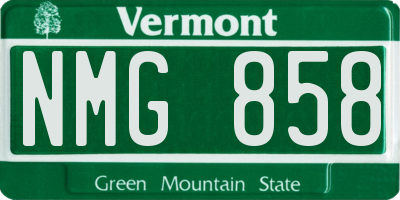 VT license plate NMG858