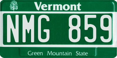 VT license plate NMG859