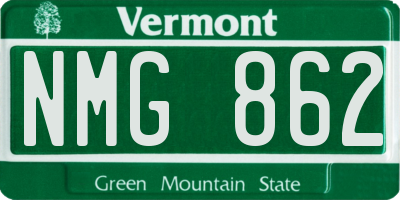 VT license plate NMG862