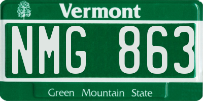 VT license plate NMG863