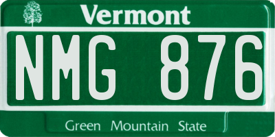 VT license plate NMG876
