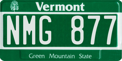 VT license plate NMG877