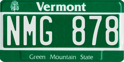 VT license plate NMG878