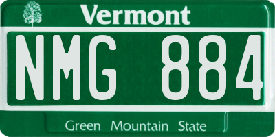 VT license plate NMG884