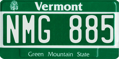 VT license plate NMG885