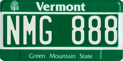 VT license plate NMG888