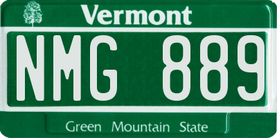 VT license plate NMG889
