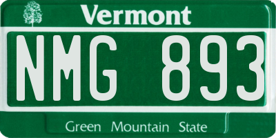 VT license plate NMG893