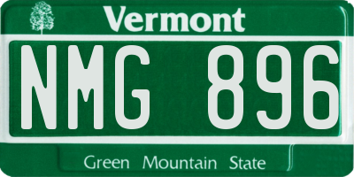 VT license plate NMG896