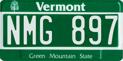 VT license plate NMG897