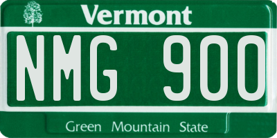 VT license plate NMG900