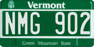 VT license plate NMG902