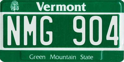 VT license plate NMG904
