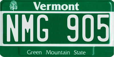 VT license plate NMG905