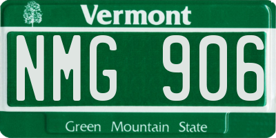 VT license plate NMG906