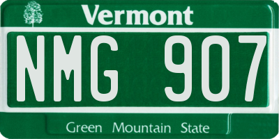 VT license plate NMG907