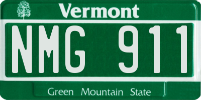 VT license plate NMG911