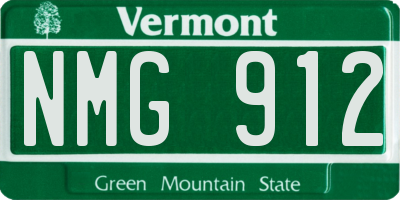 VT license plate NMG912