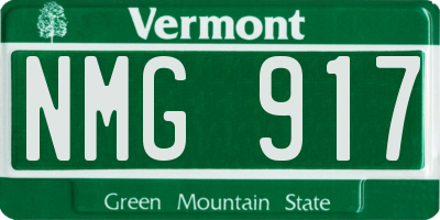 VT license plate NMG917