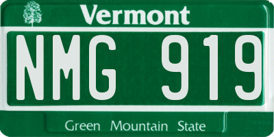 VT license plate NMG919