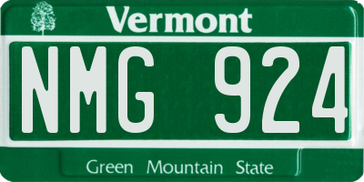 VT license plate NMG924