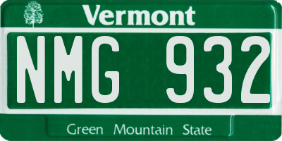 VT license plate NMG932