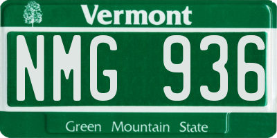 VT license plate NMG936