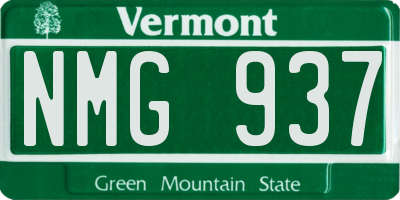 VT license plate NMG937