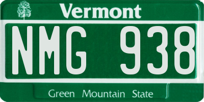 VT license plate NMG938