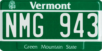 VT license plate NMG943