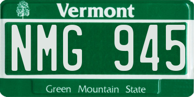VT license plate NMG945