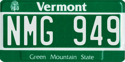 VT license plate NMG949