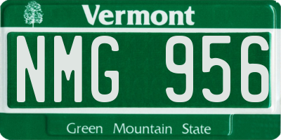 VT license plate NMG956