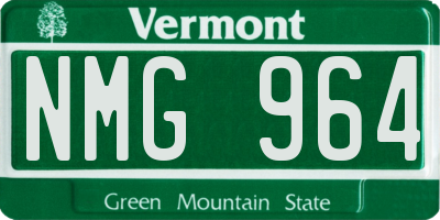 VT license plate NMG964