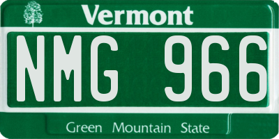 VT license plate NMG966