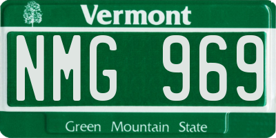 VT license plate NMG969