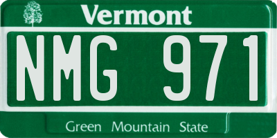 VT license plate NMG971