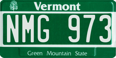 VT license plate NMG973