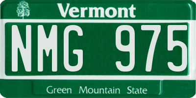 VT license plate NMG975