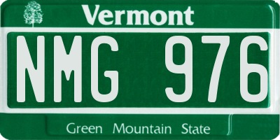 VT license plate NMG976