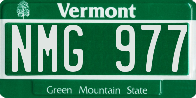 VT license plate NMG977