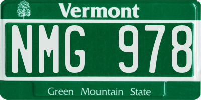 VT license plate NMG978