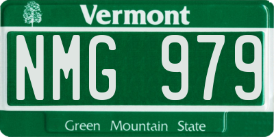 VT license plate NMG979
